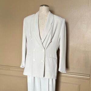 Vintage White Double-Breasted pant & skirt suit set as is